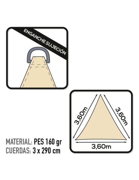 Toldo vela triangular en varios colores | Decoración | Distria