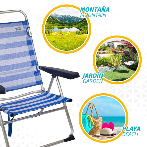 Silla plegable alta multiposición | Distria