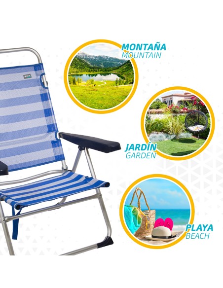 Silla plegable alta multiposición | Distria