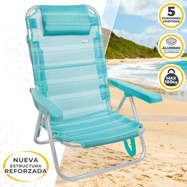 Silla plegable multiposición con cojín | Distria