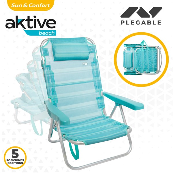 Silla plegable multiposición con cojín | Distria