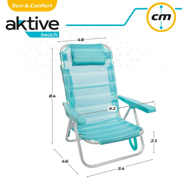 Silla plegable multiposición con cojín | Distria