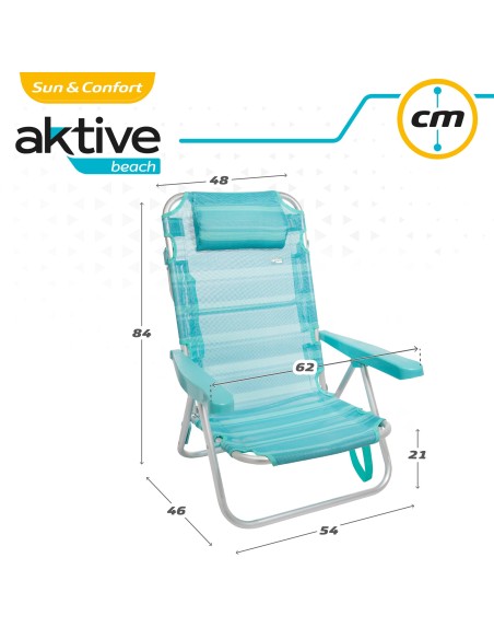 Silla plegable multiposición con cojín | Distria