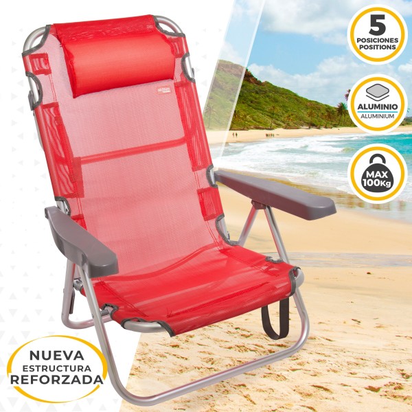 Silla plegable multiposición con cojín | Distria