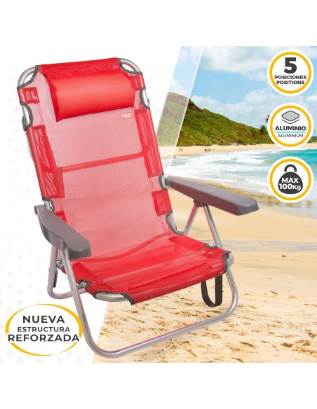 Silla plegable multiposición con cojín | Distria