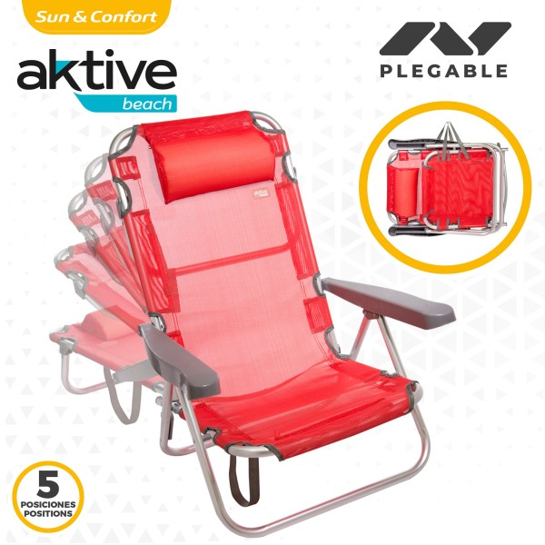 Silla plegable multiposición con cojín | Distria