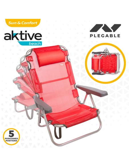 Silla plegable multiposición con cojín | Distria
