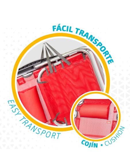 Silla plegable multiposición con cojín | Distria