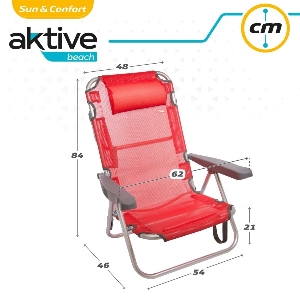 Silla plegable multiposición con cojín | Distria