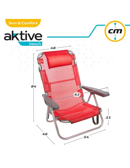 Silla plegable multiposición con cojín | Distria