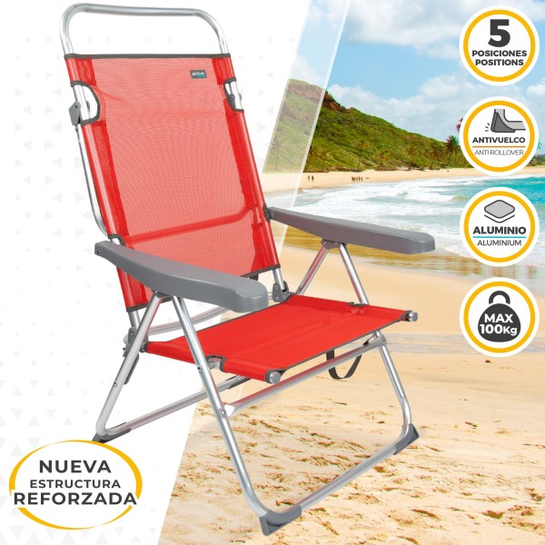 Silla plegable aluminio multiposición | Distria