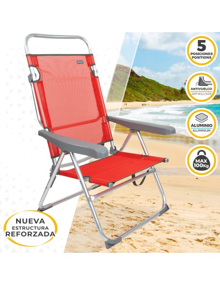 Silla plegable aluminio multiposición | Distria