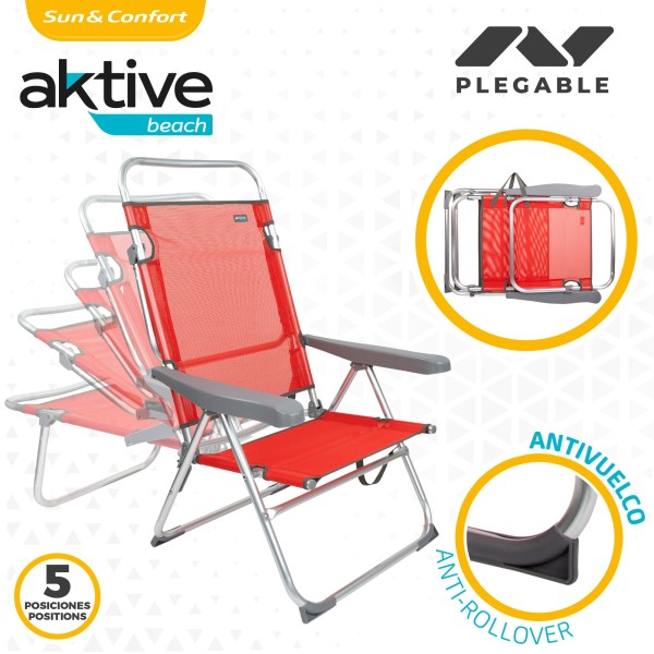 Silla plegable aluminio multiposición | Distria