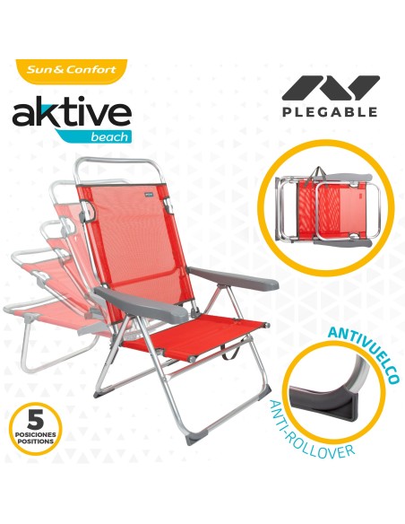 Silla plegable aluminio multiposición | Distria