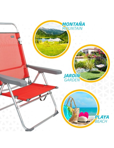 Silla plegable aluminio multiposición | Distria