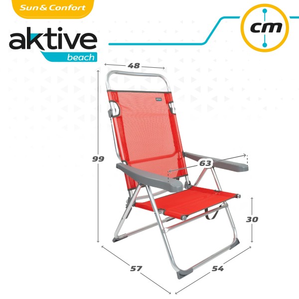 Silla plegable aluminio multiposición | Distria