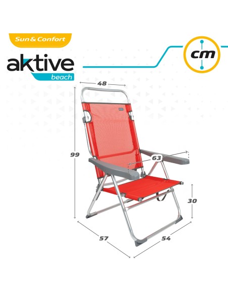 Silla plegable aluminio multiposición | Distria