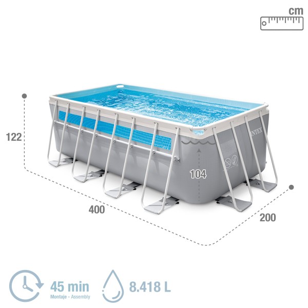 Piscina desmontable rectangular Clearview c/depuradora INTEX | Distria