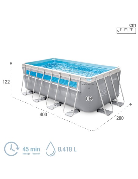 Piscina desmontable rectangular Clearview c/depuradora INTEX | Distria
