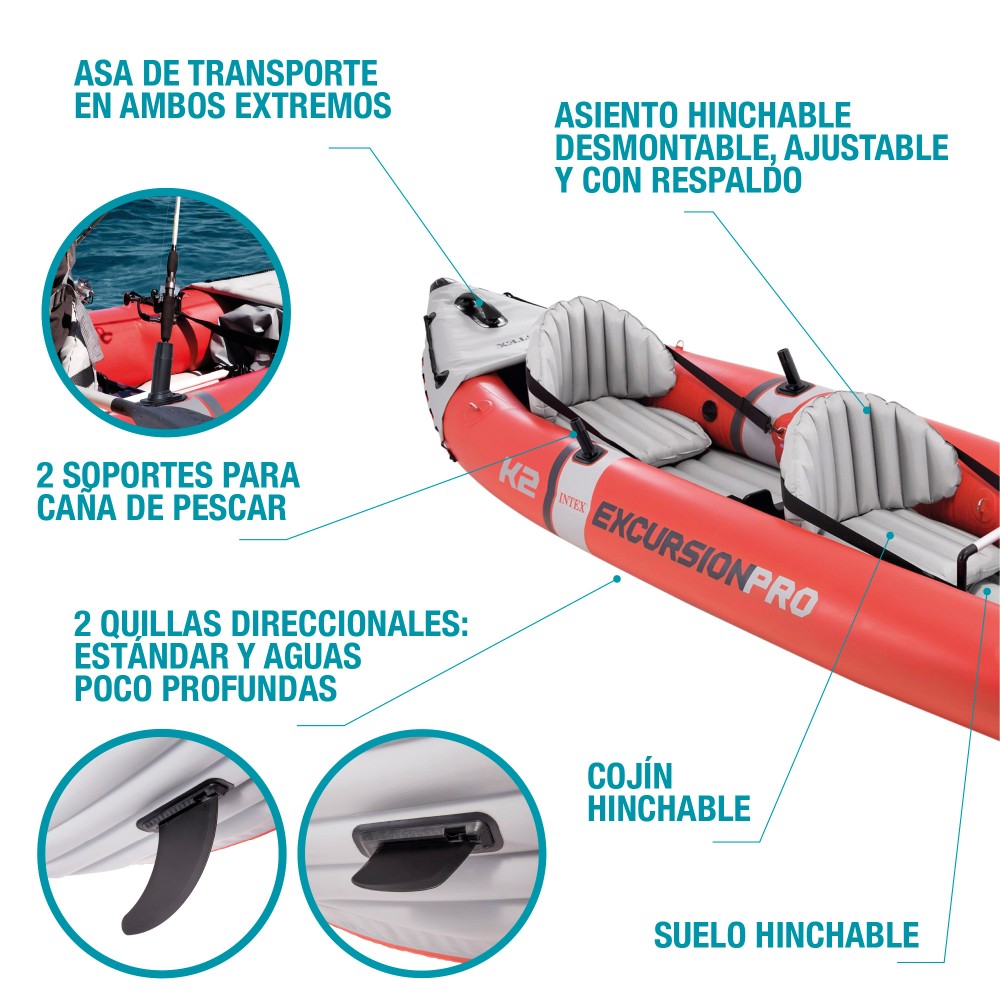 Kayak hinchable 2 plazas INTEX