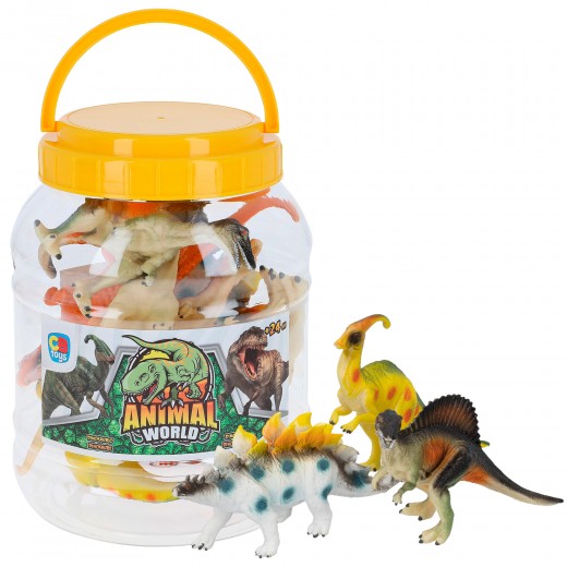 Set 8 dinosaurios juguete c/bote Animal World