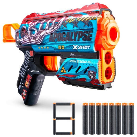 X-Shot Skins Pistola de juguete c/8 dardos de espuma