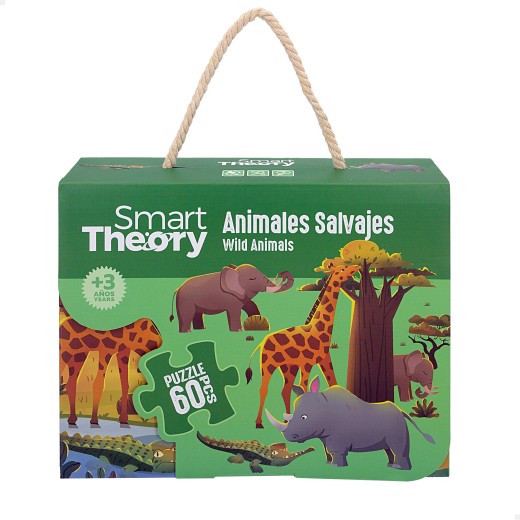 Puzzle animales salvajes 60 piezas grandes Smart Theory