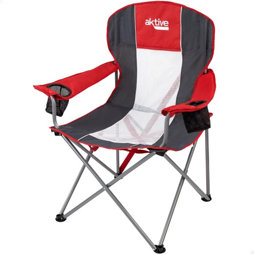 Cadeira de camping dobrável com porta-copos Aktive | Distria