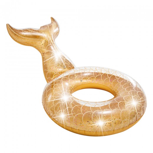 Flutuador Dourado com Purpurina e Cauda de Sereia INTEX - Distria                                                                                     