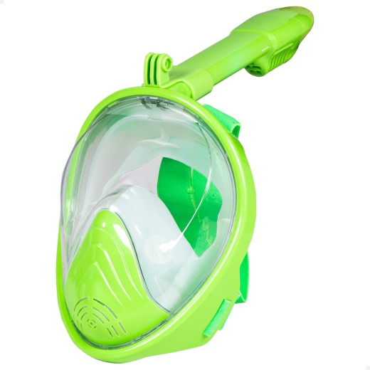 Máscara snorkel visión panorámica verde XS | Distria