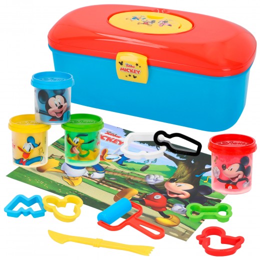Kit caja plastilina Mickey con 4 botes de 114 g, accesorios y tapete Disney