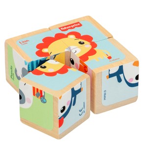 WOOMAX Fisher-Price Puzzle madera animales 4 piezas