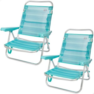 Imagen Pack ahorro 2 sillas playa Mediterráneo multiposición con asas 47x48x80 cm Aktive
