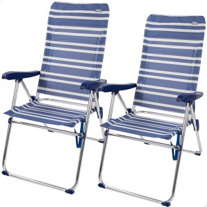 Imagen Saving pack 2 cadeiras de praia anti-queda multiposições Mykonos 47x66x108 cm Aktive