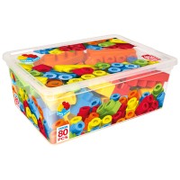 Caixa blocos de construção 80 peças Color Block Maxi