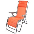 Imagen Cadeira espreguiçadeira de jardim dobrável gravidade zero laranja c/almofada Aktive
