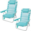 Saving pack 2 cadeiras de praia turquesa 48x46x84 cm | Distria