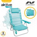 Saving pack 2 cadeiras de praia turquesa 48x46x84 cm | Distria