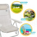 Pack Poupança 2 cadeiras de praia bege 48x46x84 cm | Distria