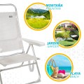 Pack ahorro 2 sillas playa beige 48x57x99 cm | Distria