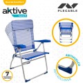 Pack ahorro 2 sillas playa azul y blanco 48x62x101 cm | Distria