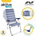 Saving pack 2 cadeiras de praia azuis e brancas 47x66x108 cm | Distria