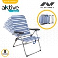 Saving pack 2 cadeiras de praia azuis e brancas 46,5x63x93 cm | Distria