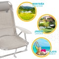 Pack ahorro 2 sillas playa beige 51x45x76 cm | Distria
