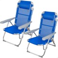 Imagen Pack ahorro 2 sillas playa Gomera multiposición antivuelco c/cojín 48x60x90 cm Aktive