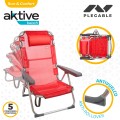 Cadeira de praia alta multi-posições com almofada | Distria