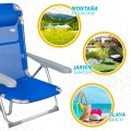 Cadeira de praia dobrável multi-posições com almofada | Distria